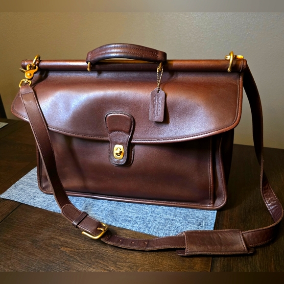 Lg Coach Brown Briefcase Bleekman 5266 Vintage Unisex - Picture 1 of 15